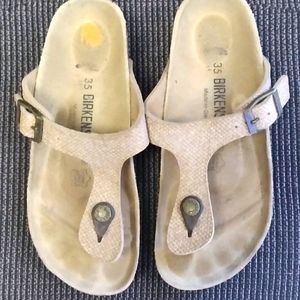 Birkenstock sandals tan gizeh thong style